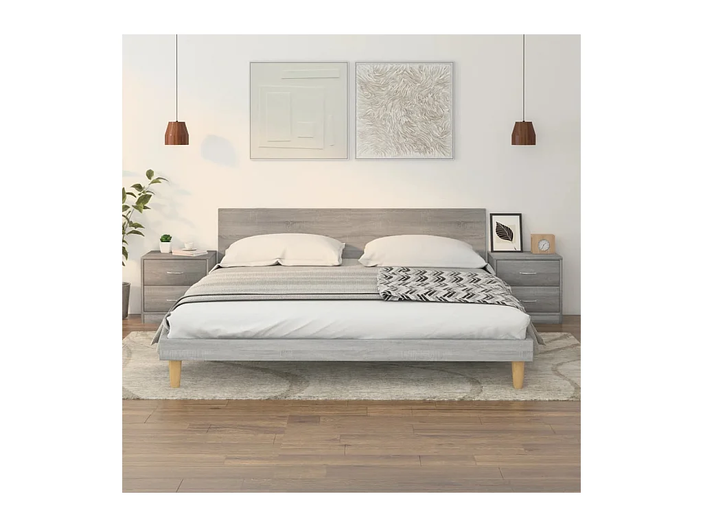 Comodini 2 pezzi grigio sonoma 40x30x40 cm in legno ingegnerizzato