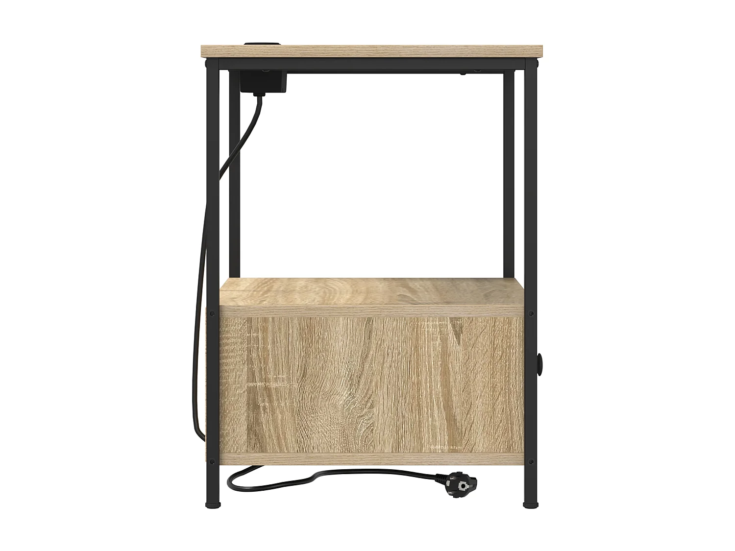 Table de nuit avec station de chargement 2 pcs Chêne sonoma
