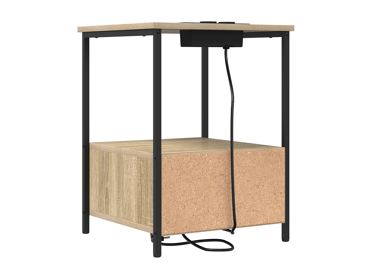 Table de nuit avec station de chargement 2 pcs Chêne sonoma