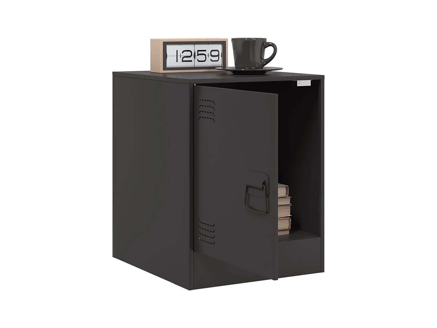 Tables de chevet 2 pcs noir 34,5x39x44 cm acier