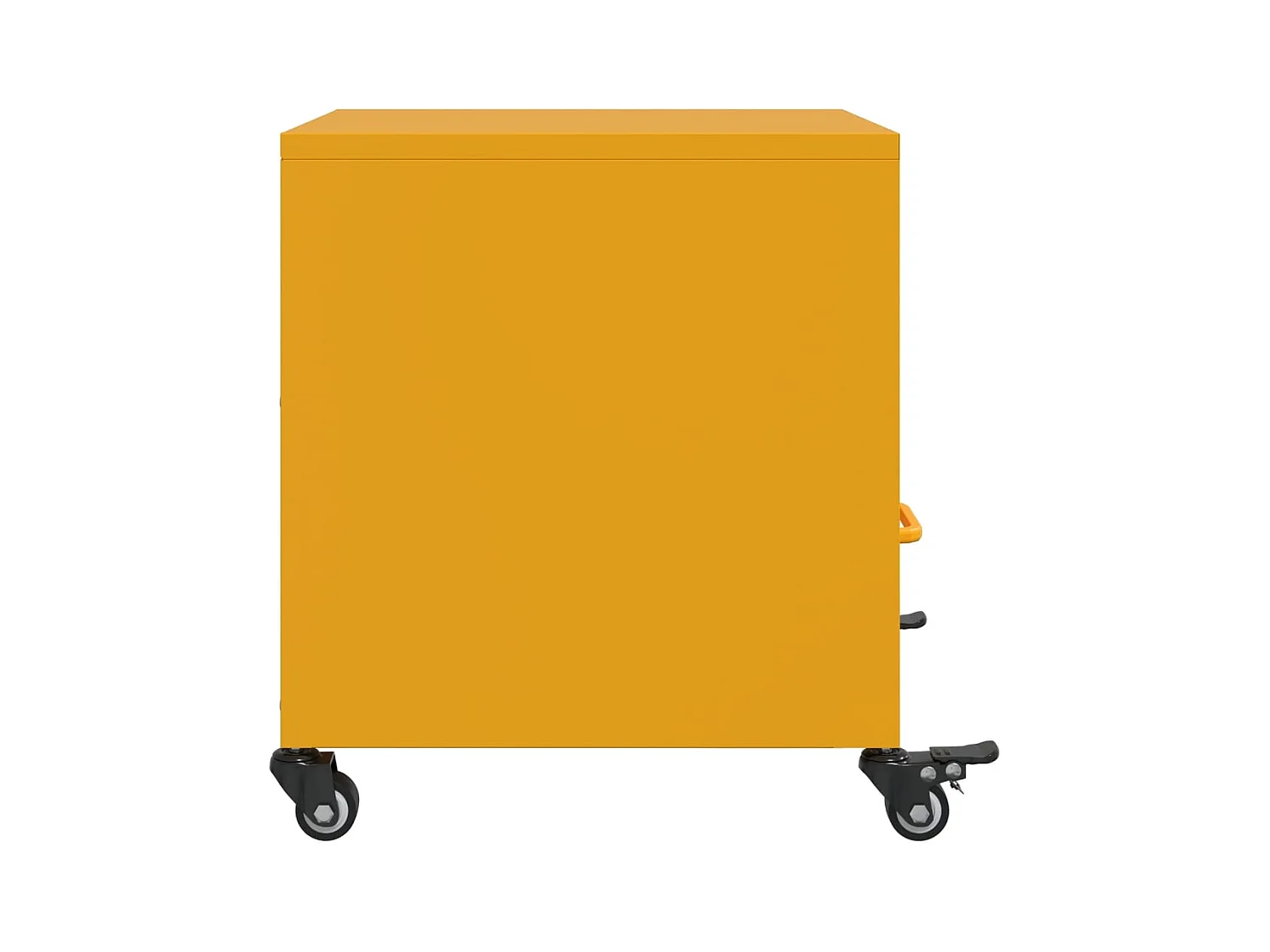 Table de chevet jaune moutarde 36x39x43,5 cm acier