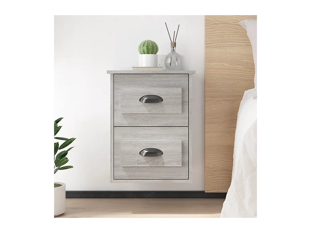 Table de chevet murale sonoma gris 41,5x36x53 cm