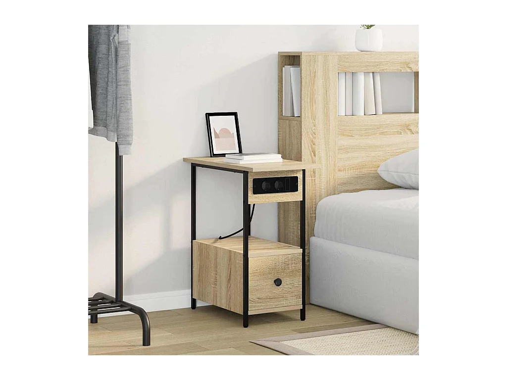 Cabinet de chevet avec tiroir Chêne sonoma 60 x 30 x 61 cm