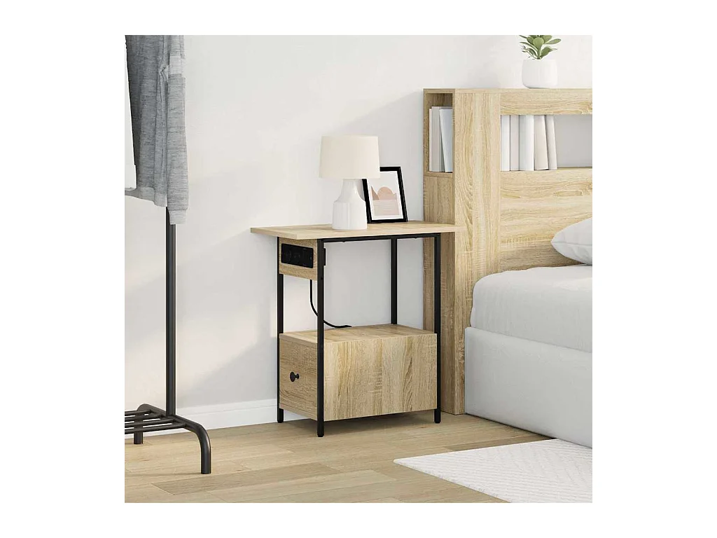 Cabinet de chevet avec tiroir Chêne sonoma 60 x 30 x 61 cm