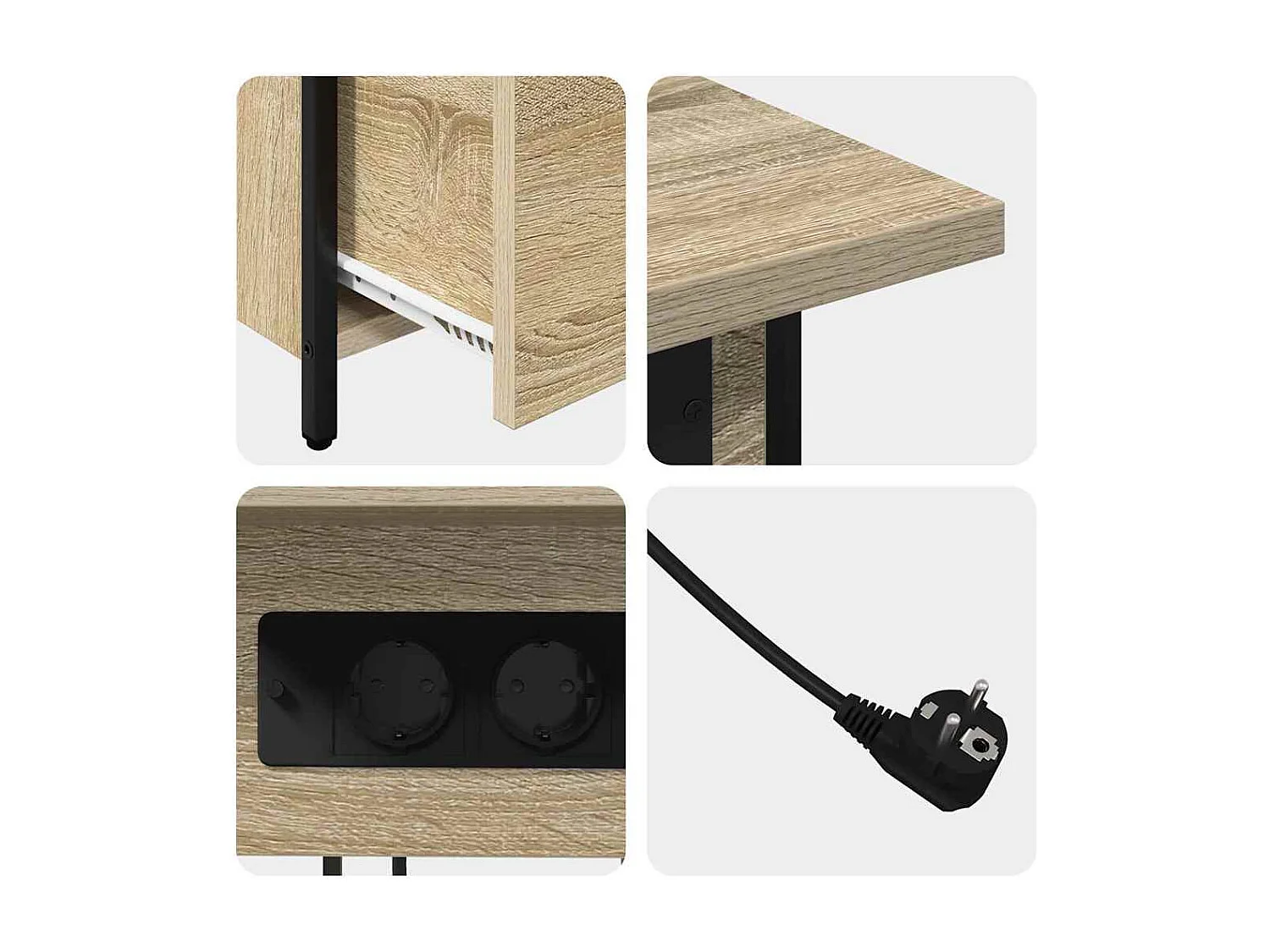 Cabinet de chevet avec tiroir Chêne sonoma 60 x 30 x 61 cm