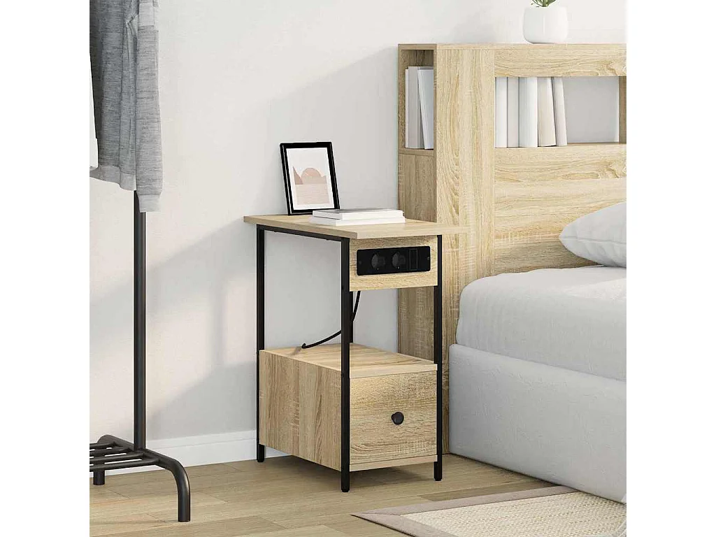 Cabinet de chevet avec tiroir Chêne sonoma 60 x 30 x 61 cm