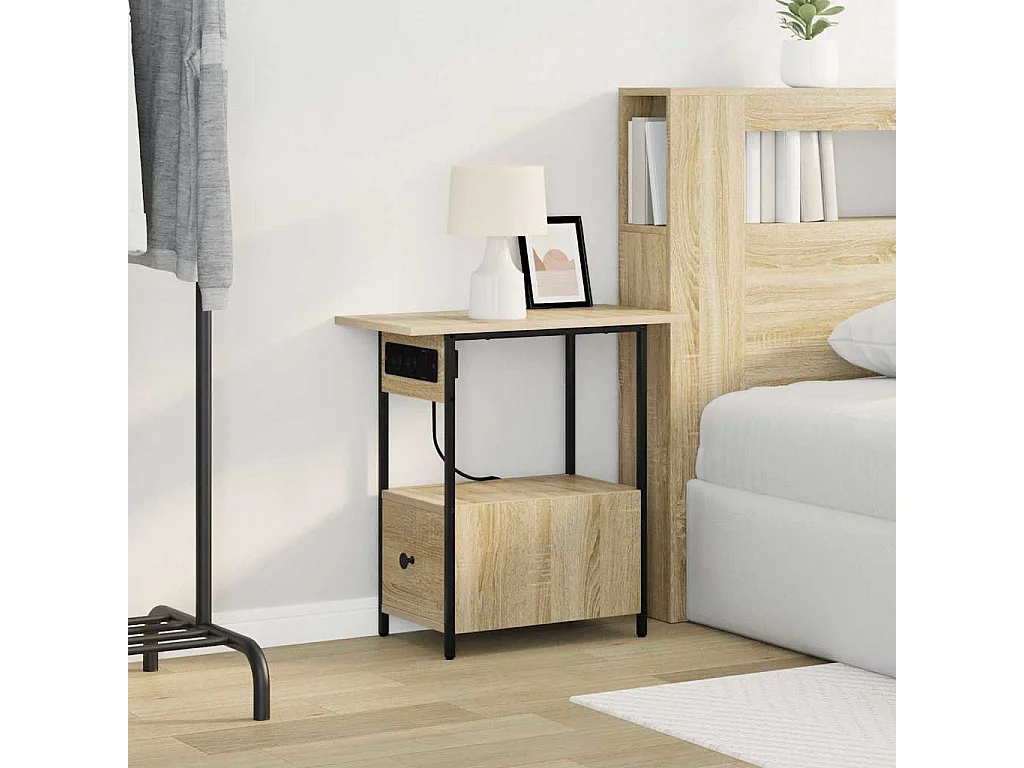Cabinet de chevet avec tiroir Chêne sonoma 60 x 30 x 61 cm