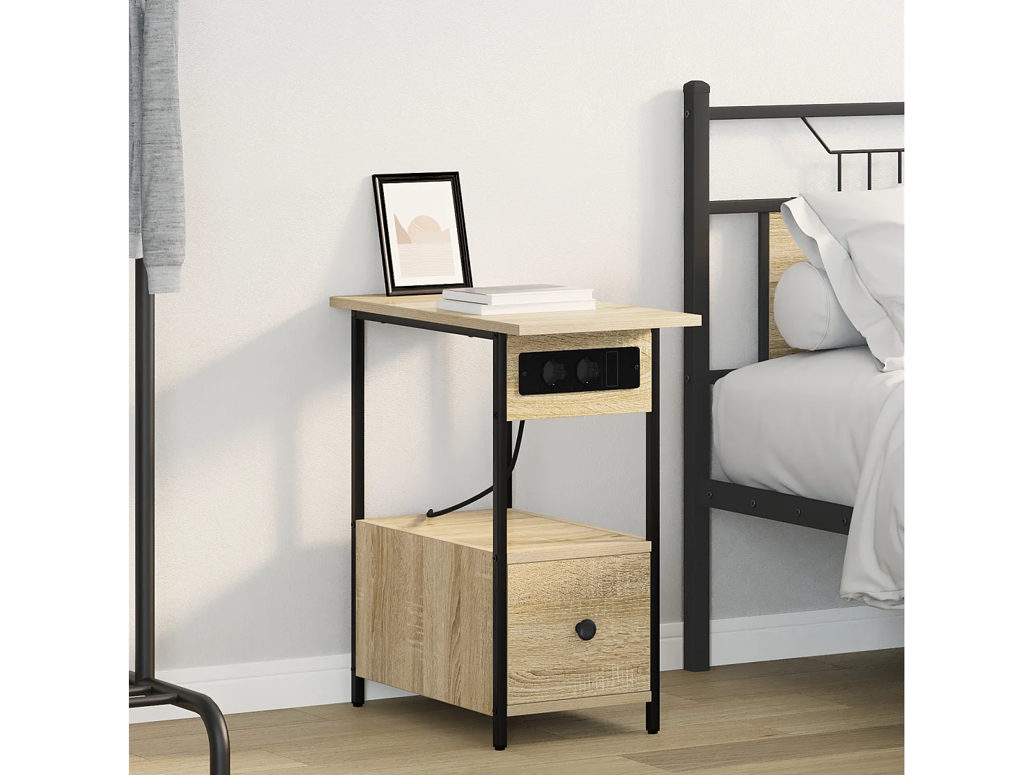 Cabinet de chevet avec tiroir Chêne sonoma 60 x 30 x 61 cm