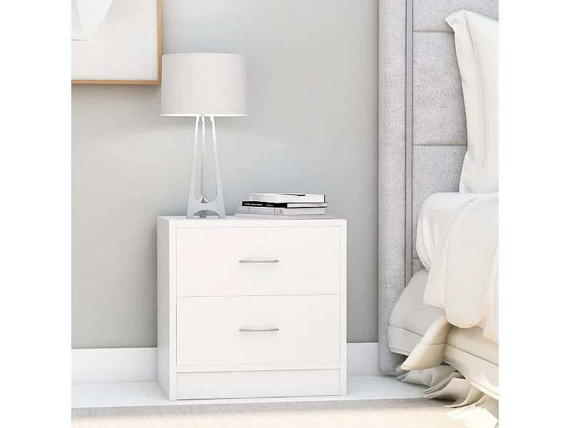 Mesita de noche Blanca 40x30x40 cm Madera de ingeniería