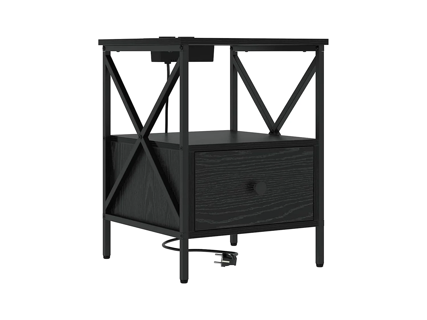 Cabinet de chevet avec tiroir Chêne noir 41.5 x 40.5 x 55 cm