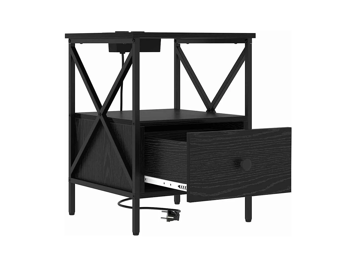 Cabinet de chevet avec tiroir Chêne noir 41.5 x 40.5 x 55 cm