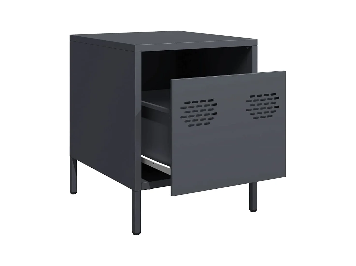 Tables de chevet 2 pcs anthracite 35x39x43,5 cm acier