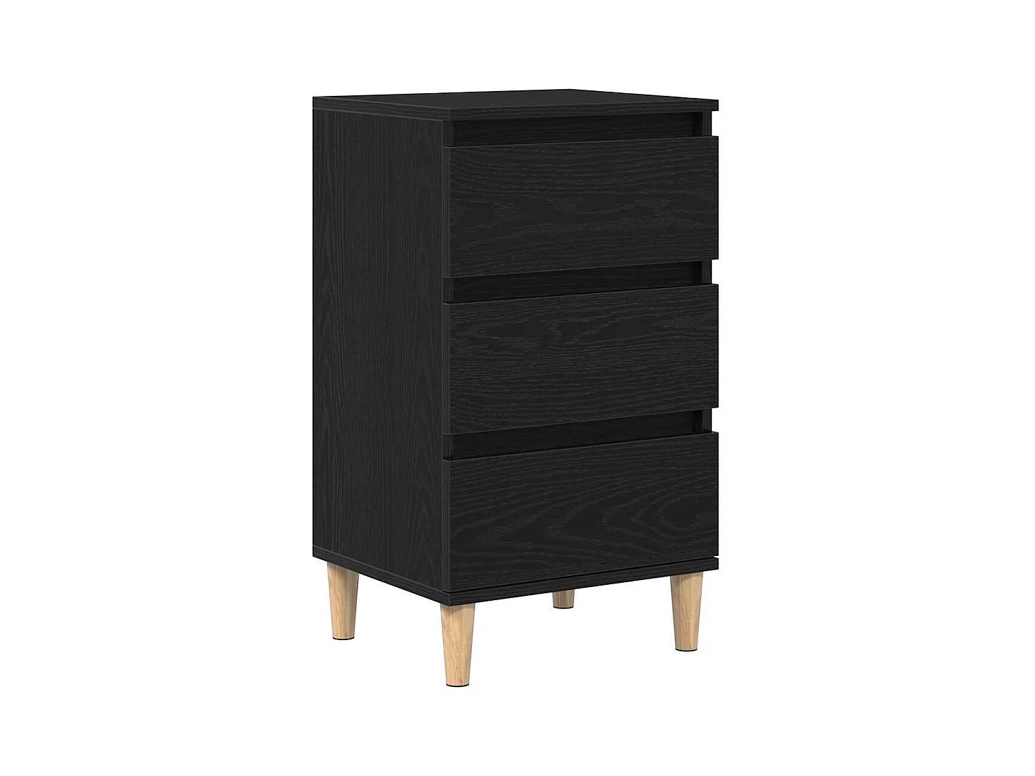 Table de chevet Noir Chêne 40x35x70 cm Bois d'ingénierie