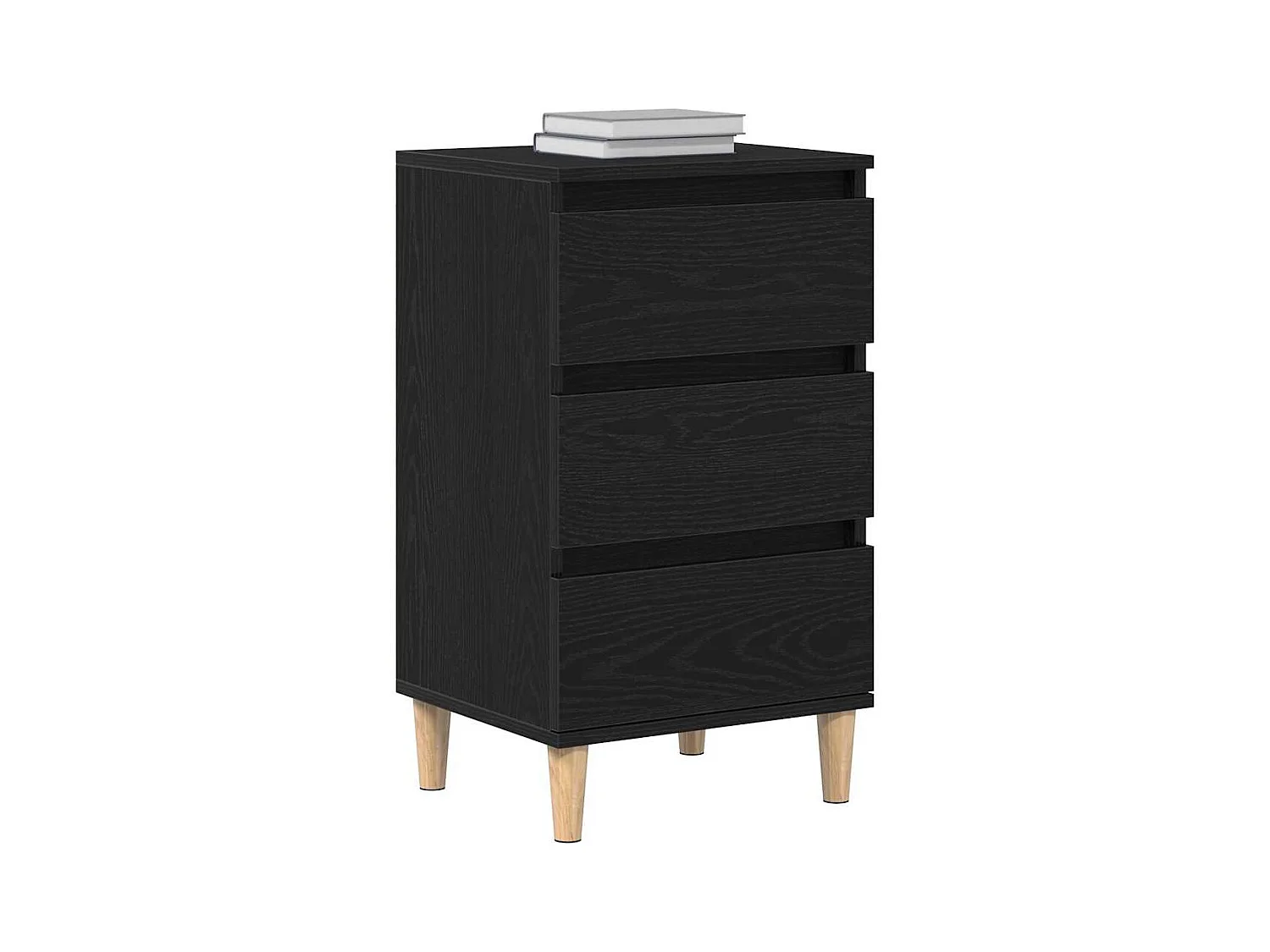 Table de chevet Noir Chêne 40x35x70 cm Bois d'ingénierie