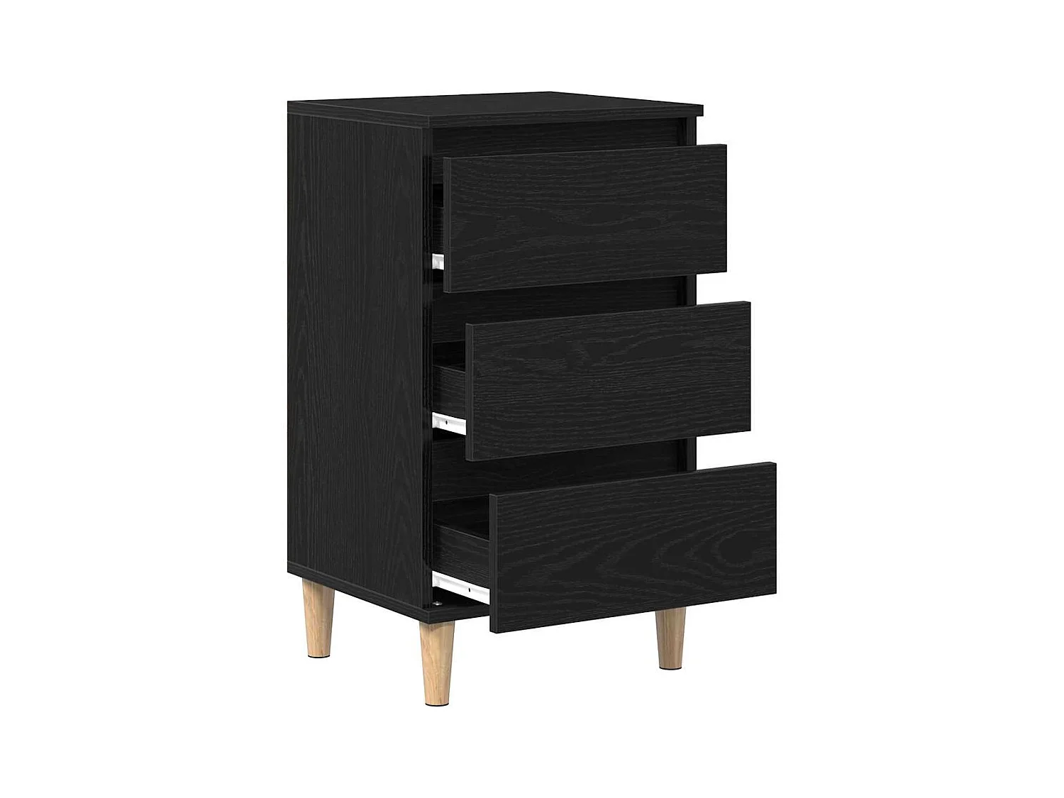 Table de chevet Noir Chêne 40x35x70 cm Bois d'ingénierie