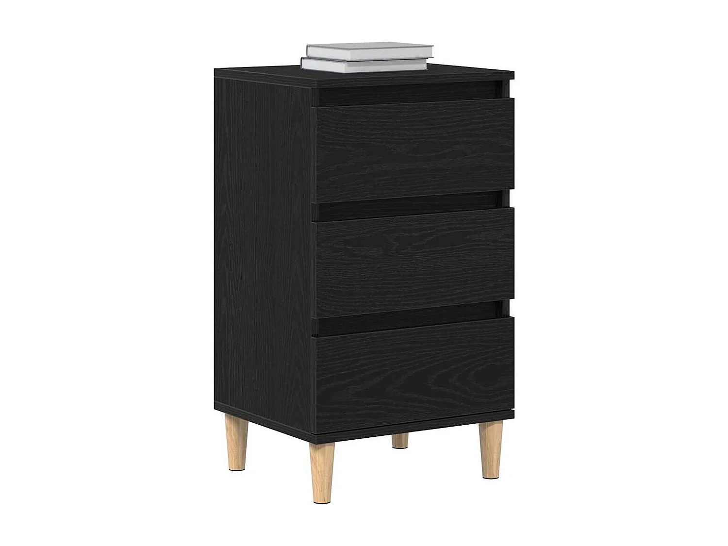 Table de chevet Noir Chêne 40x35x70 cm Bois d'ingénierie