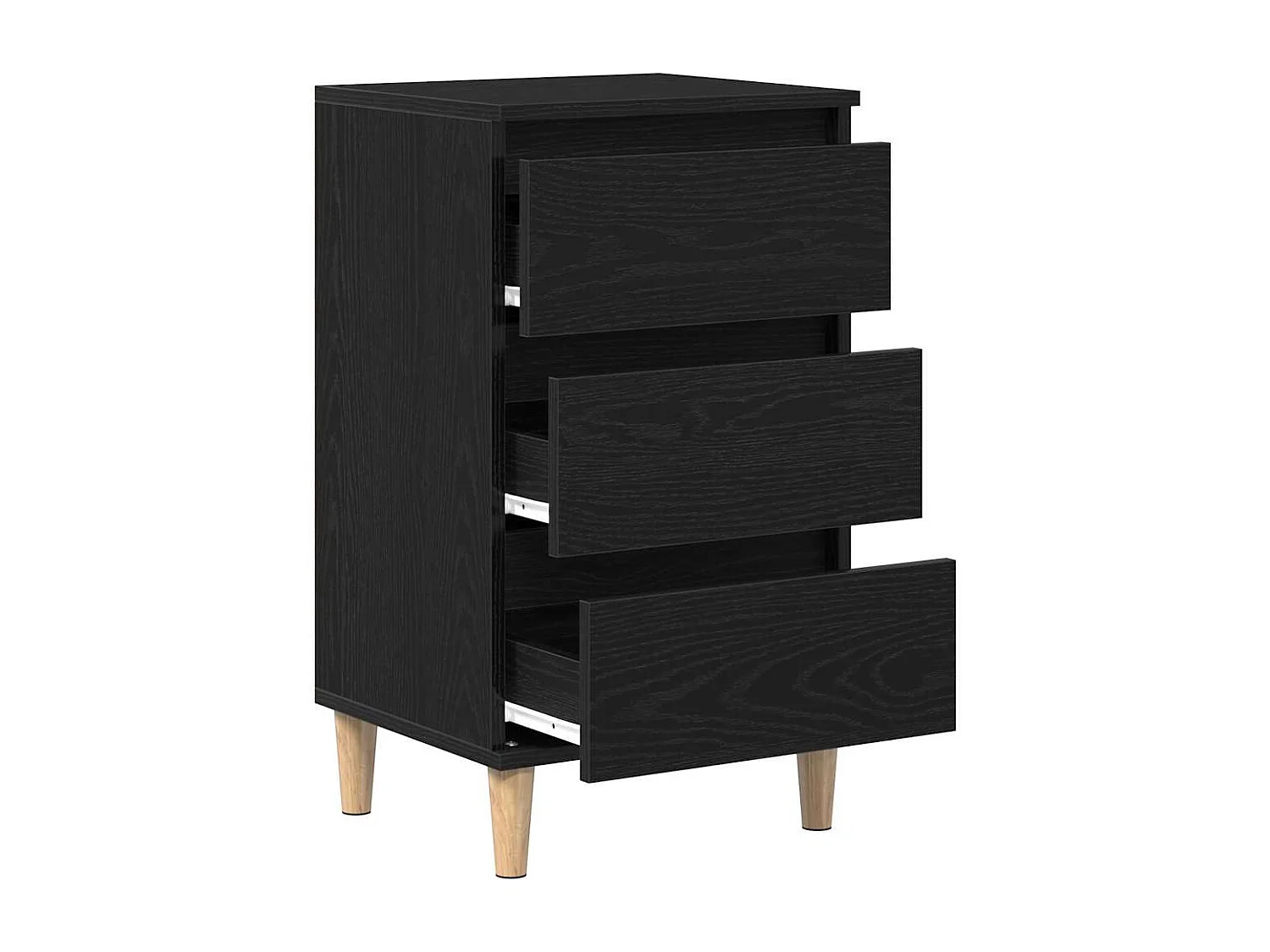 Table de chevet Noir Chêne 40x35x70 cm Bois d'ingénierie