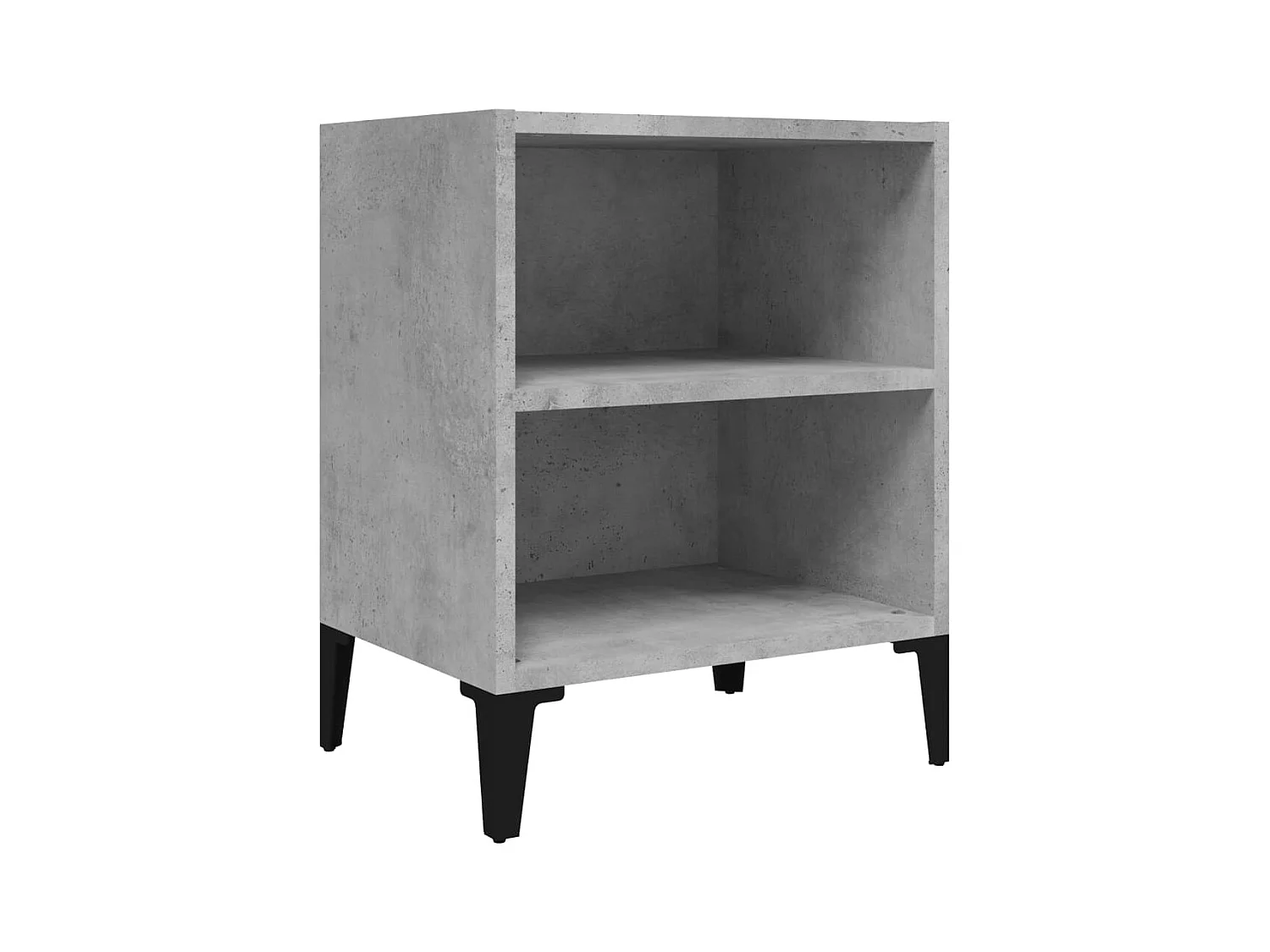 Table de chevet avec pieds en métal gris béton 40x30x50 cm