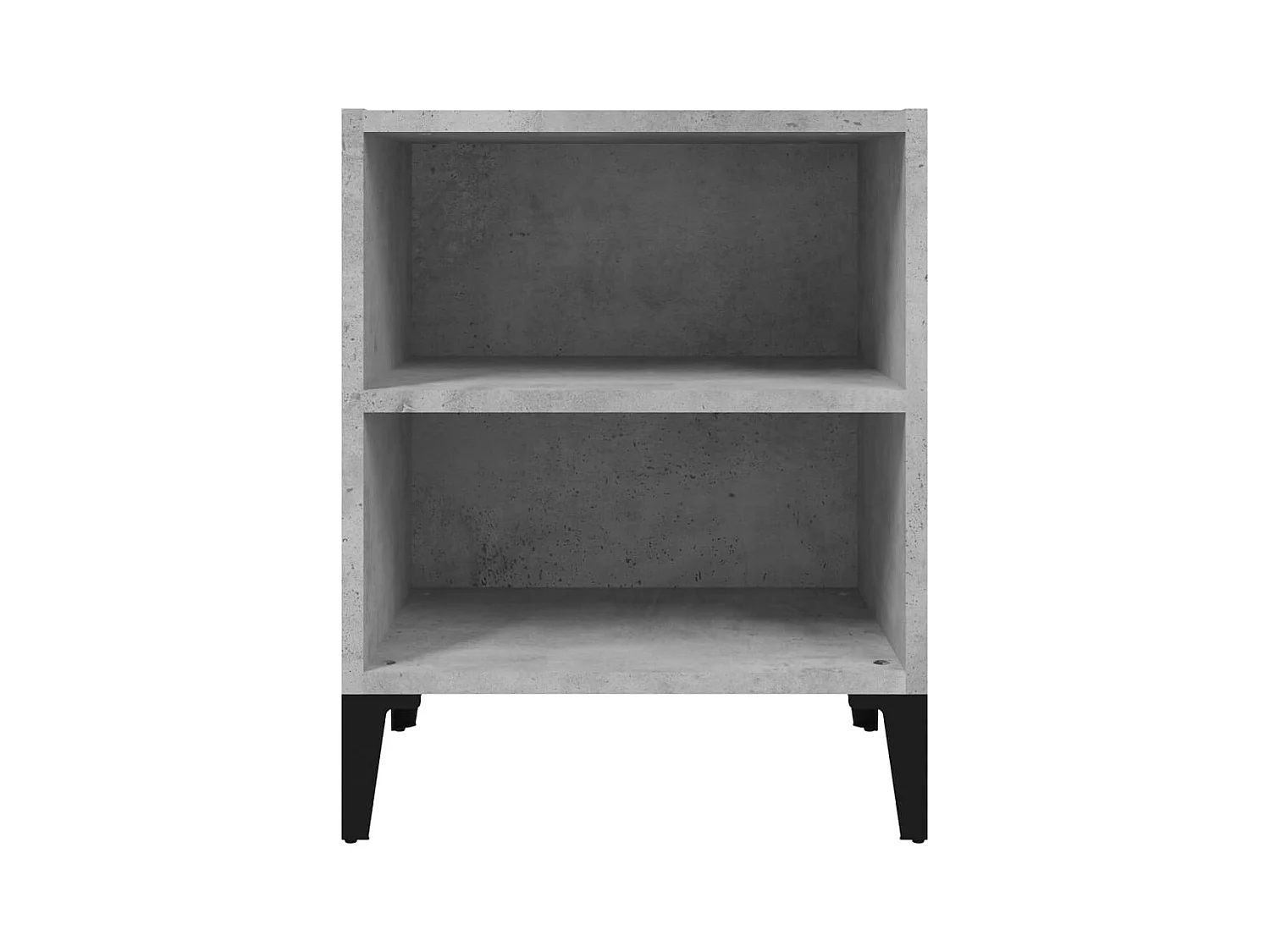 Table de chevet avec pieds en métal gris béton 40x30x50 cm