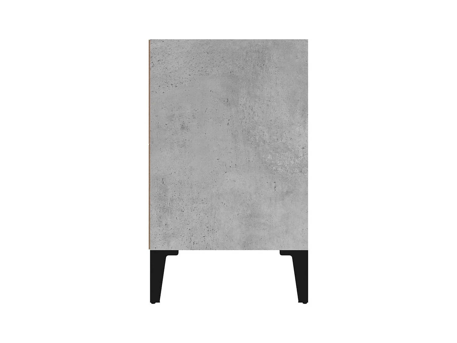 Table de chevet avec pieds en métal gris béton 40x30x50 cm
