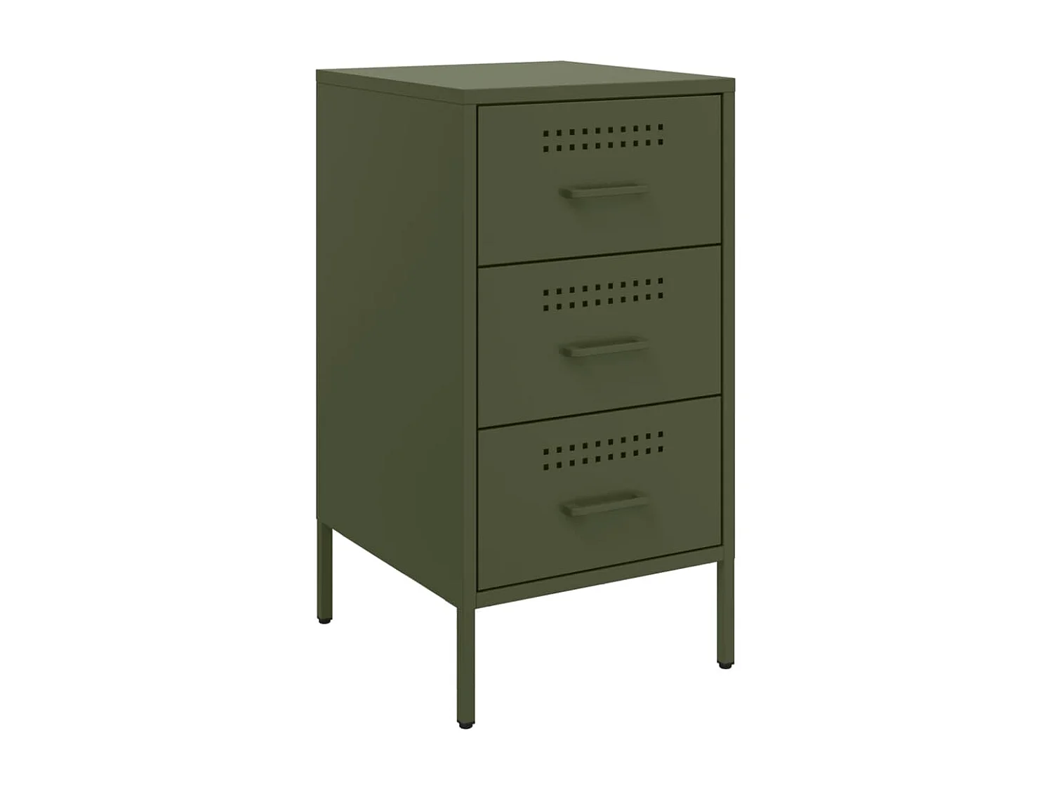 Tables de chevet 2 pcs vert olive 36x39x68 cm acier