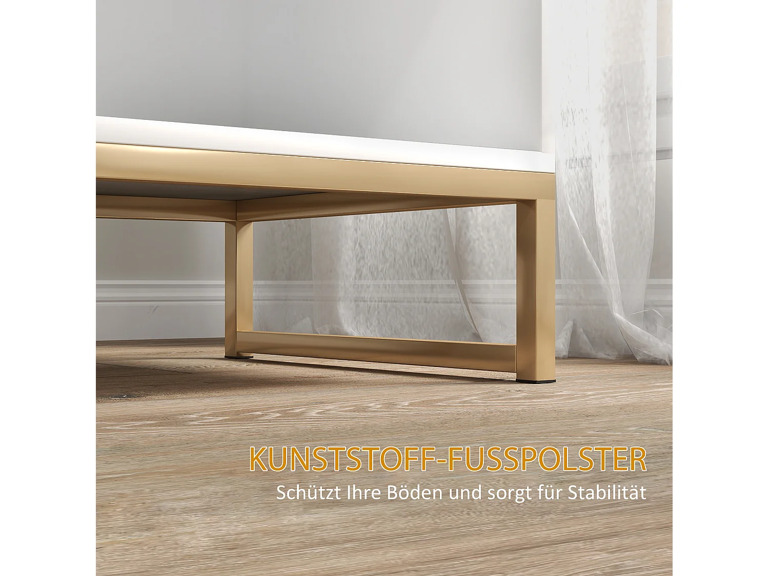 Table de chevet avec tiroir, MDF, blanc, pieds métal, rangement pratique (40x40x57cm)