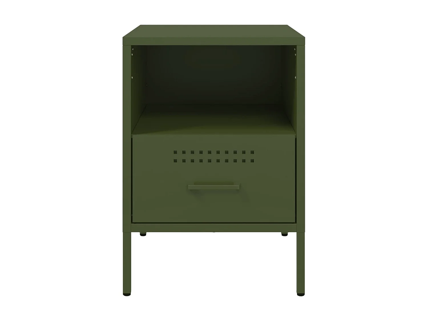 Tables de chevet 2 pcs vert olive 36x39x50,5 cm acier