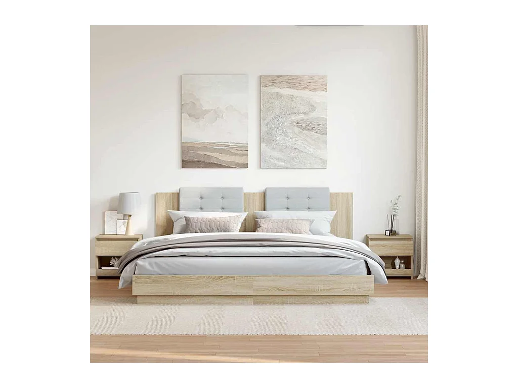 Nachttische 2 Stk. Sonoma-Eiche 40x30x39 cm Spanplatte