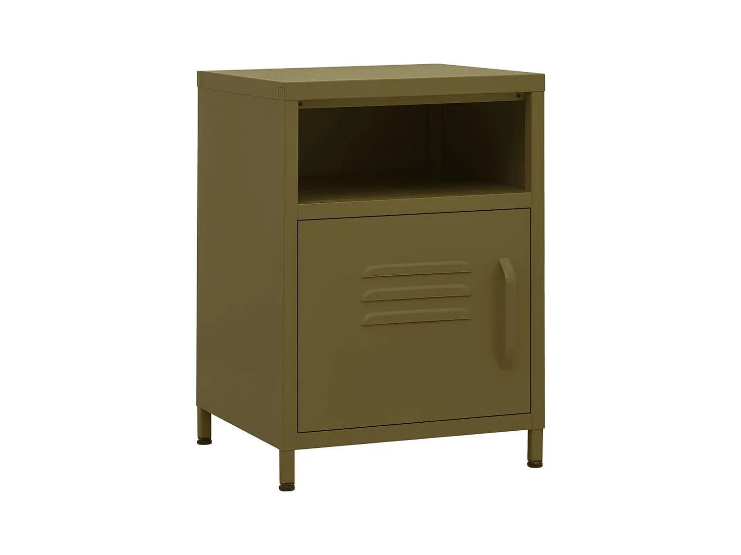 Comodino Verde Oliva 35x35x51 cm Acciaio