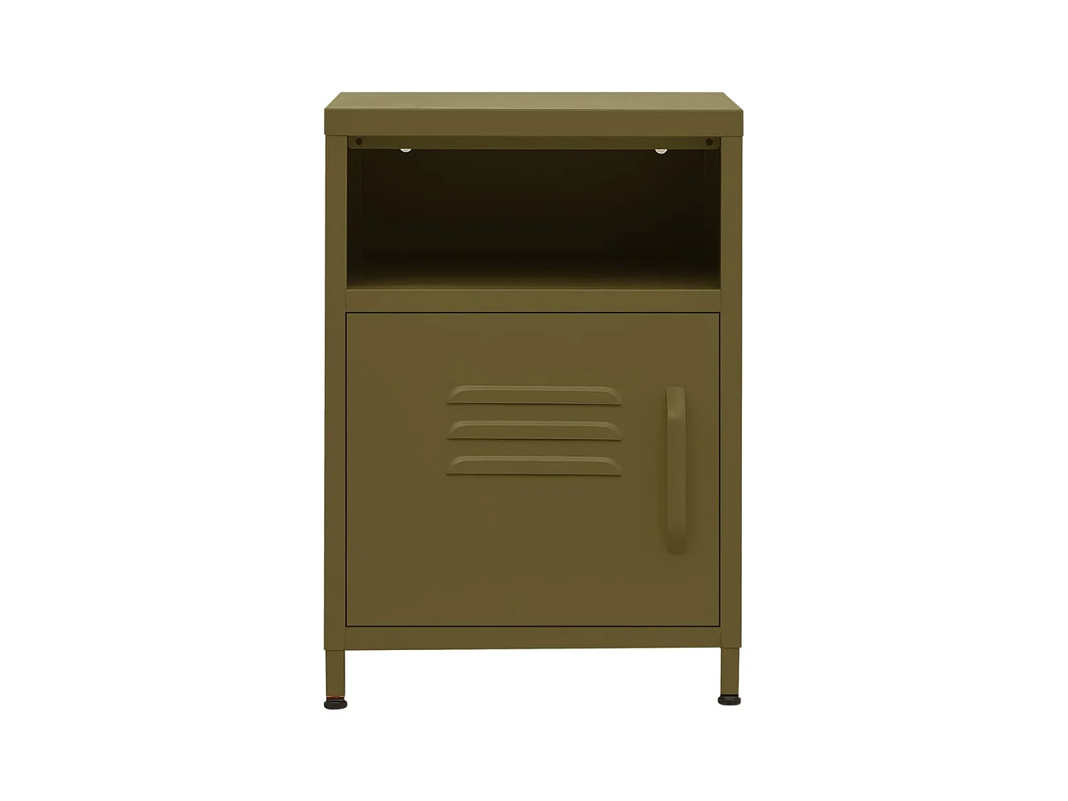 Comodino Verde Oliva 35x35x51 cm Acciaio