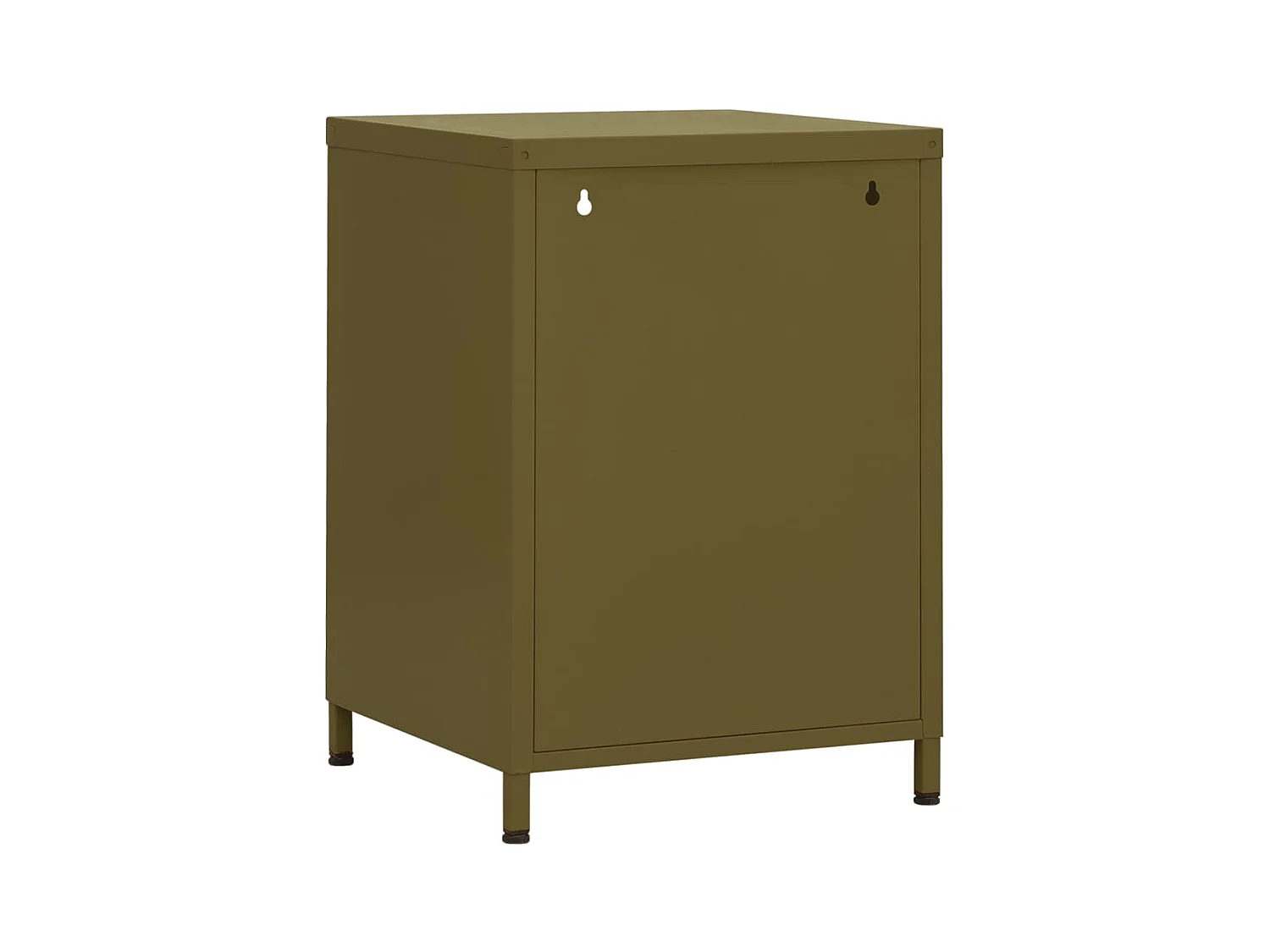 Comodino Verde Oliva 35x35x51 cm Acciaio