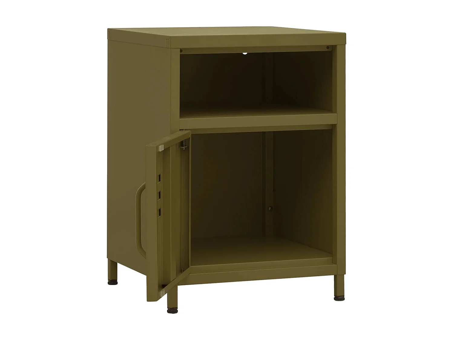 Comodino Verde Oliva 35x35x51 cm Acciaio