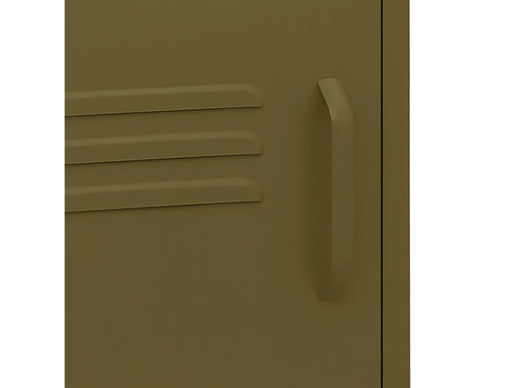 Comodino Verde Oliva 35x35x51 cm Acciaio