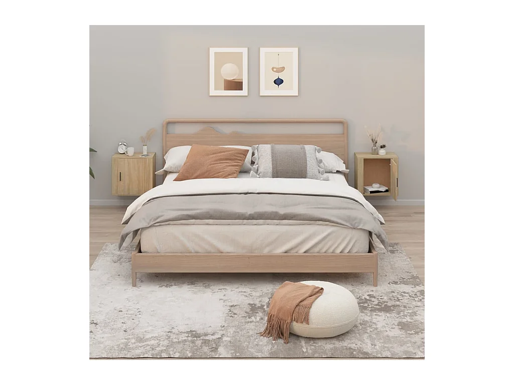 Tables de chevet murales 2 pcs Chêne sonoma 50x30x47 cm