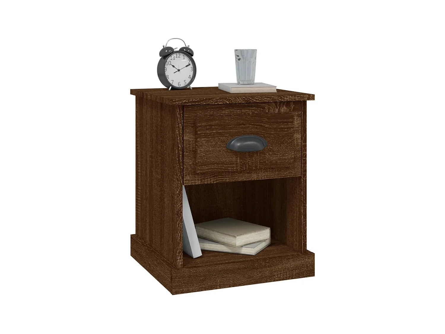 Nachtkastjes 2 stuks eikenbruin 39x39x47,5cm bewerkt hout