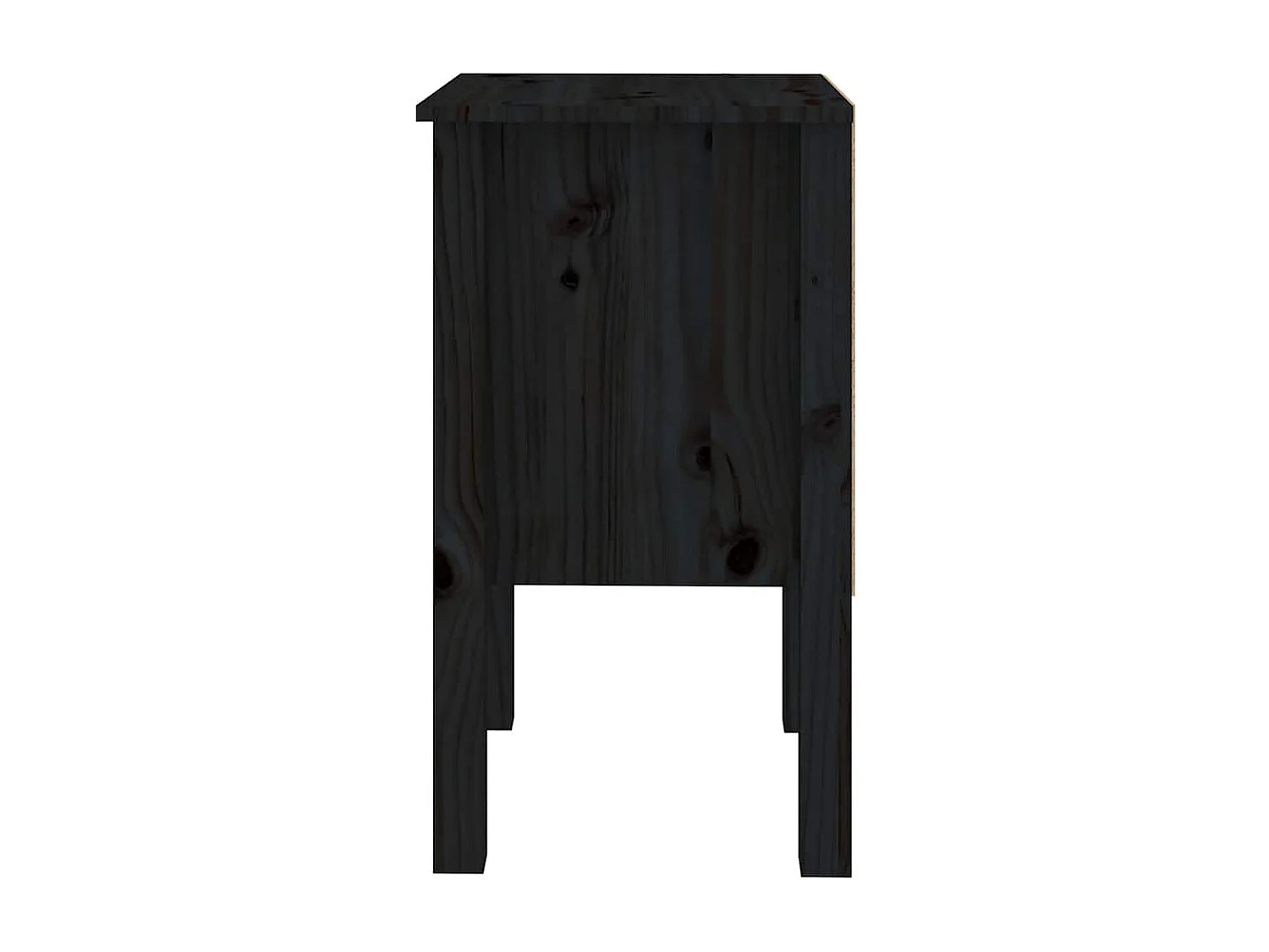 Tables de chevet 2 pcs Noir 40x35x61,5 cm Bois de pin massif