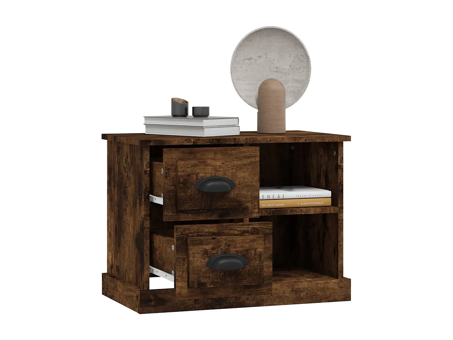 Comodino in rovere affumicato 60x35,5x45 cm