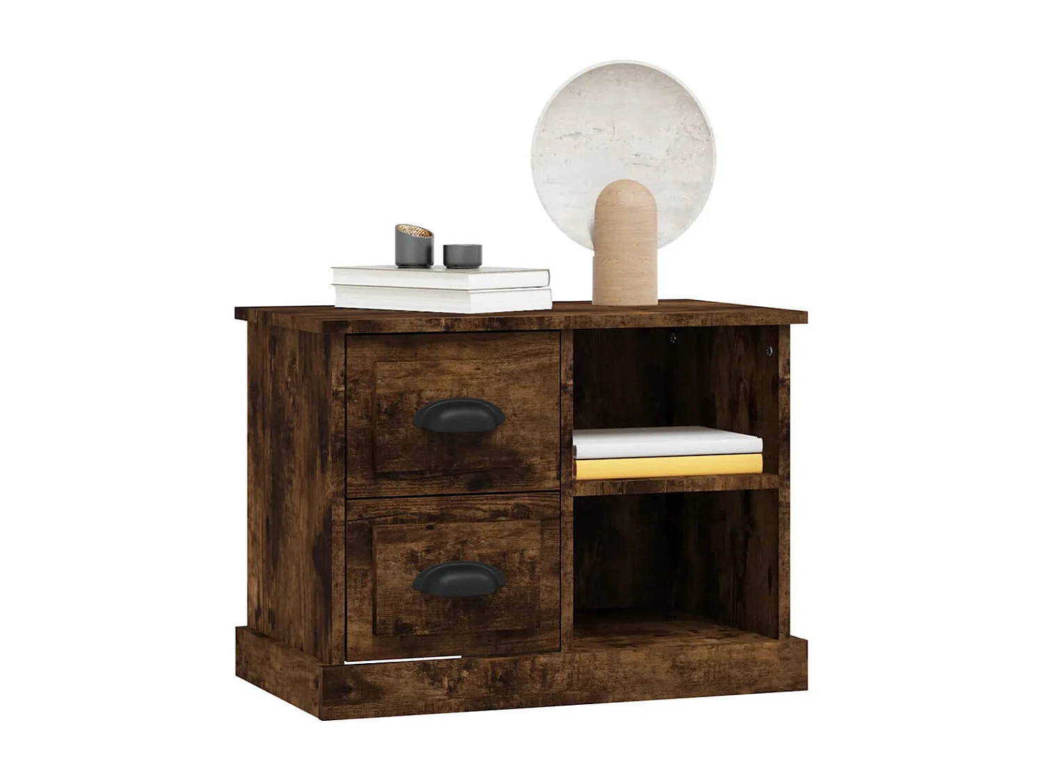 Table de chevet chêne fumé 60x35,5x45 cm