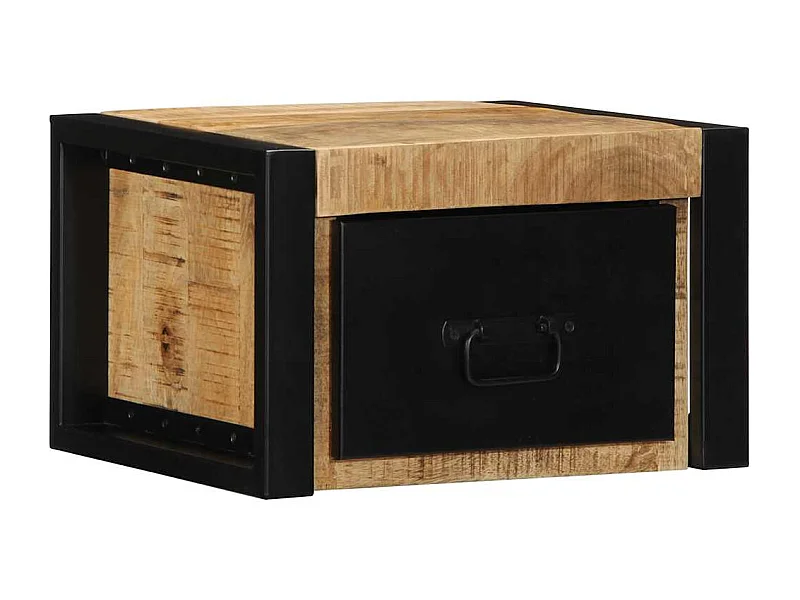 Comodino 40x35x25 cm in legno massello di mango grezzo
