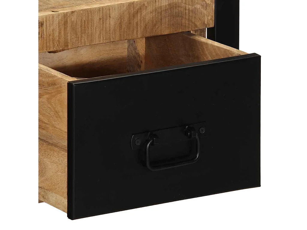 Comodino 40x35x25 cm in legno massello di mango grezzo