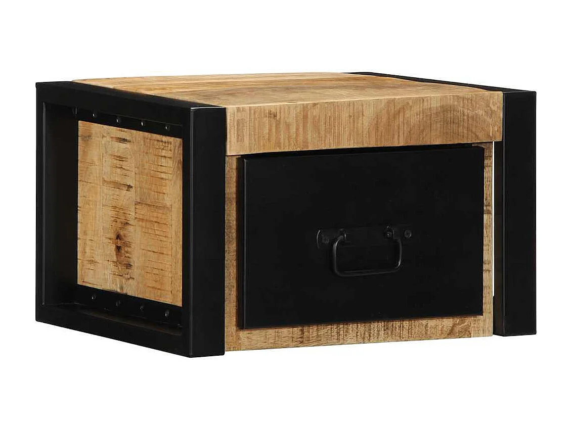 Comodino 40x35x25 cm in legno massello di mango grezzo
