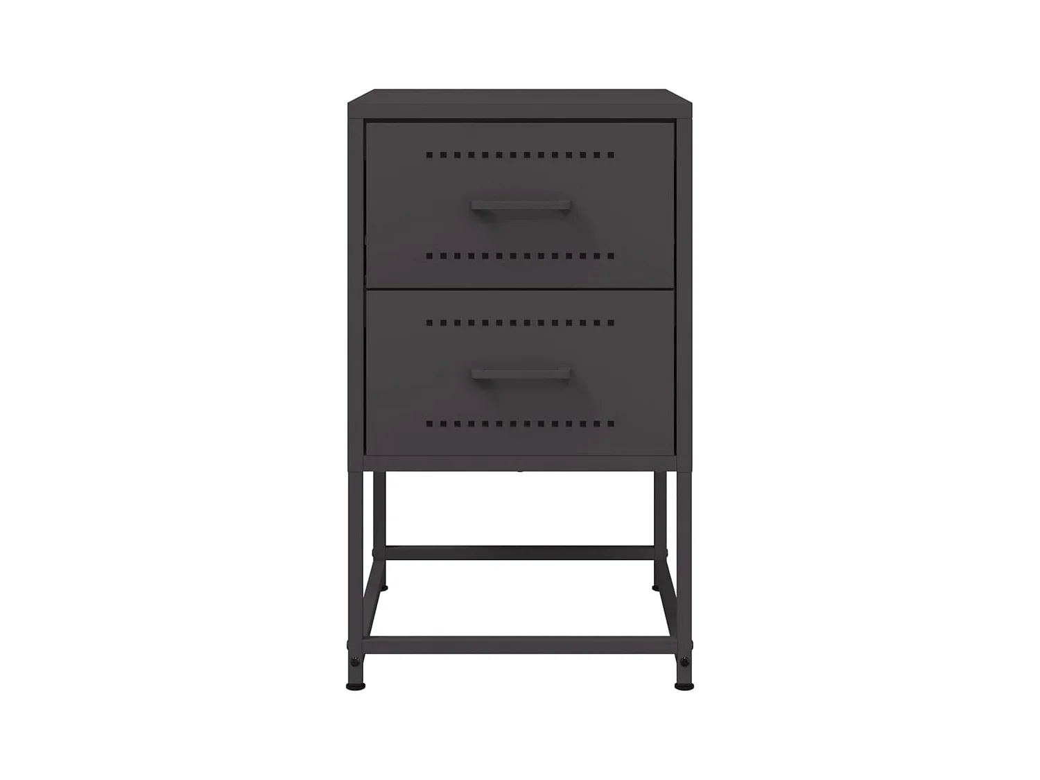 Tables de chevet 2 pcs noir 36x39x60,5 cm acier