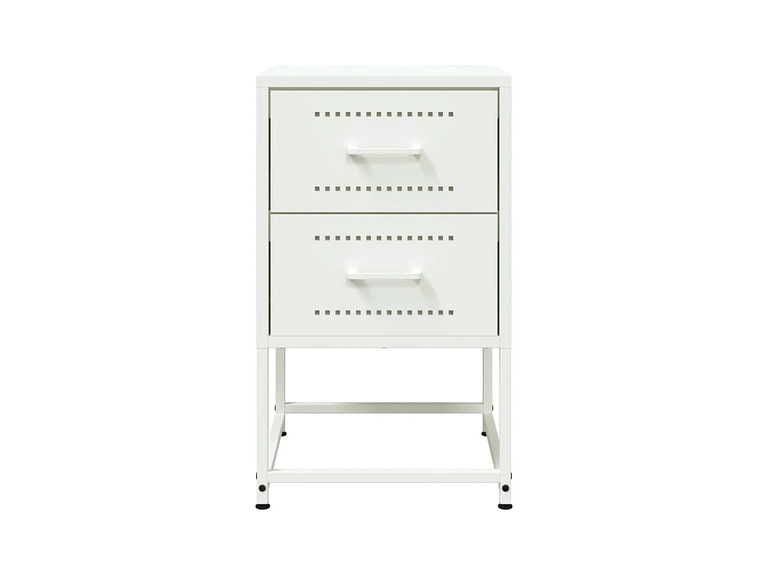 Tables de chevet 2 pcs blanc 36x39x60,5 cm acier