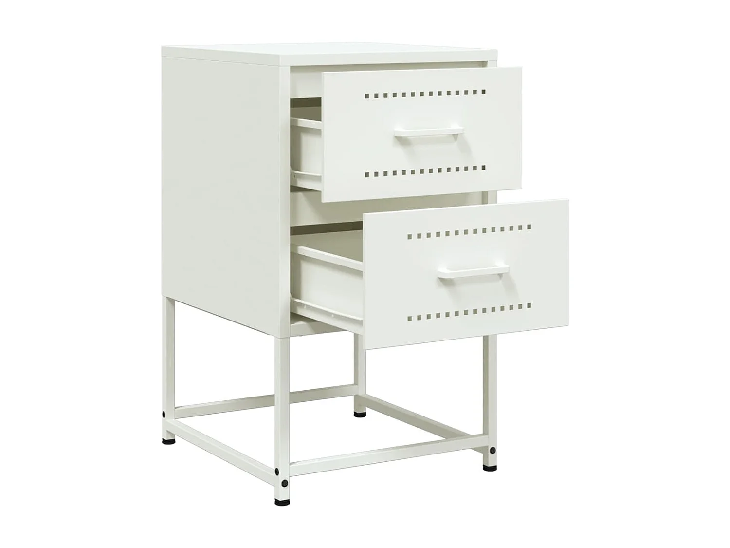 Tables de chevet 2 pcs blanc 36x39x60,5 cm acier