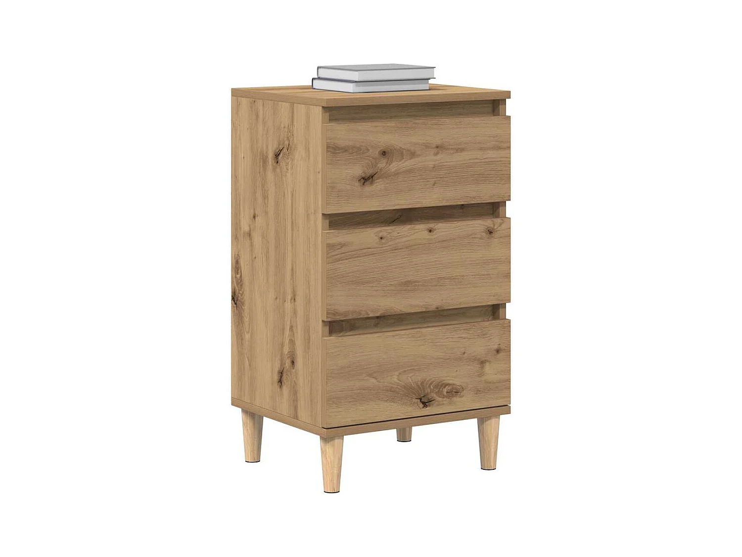 Table de chevet en chêne d'artisanat 40x35x70 cm en bois d'ingénierie