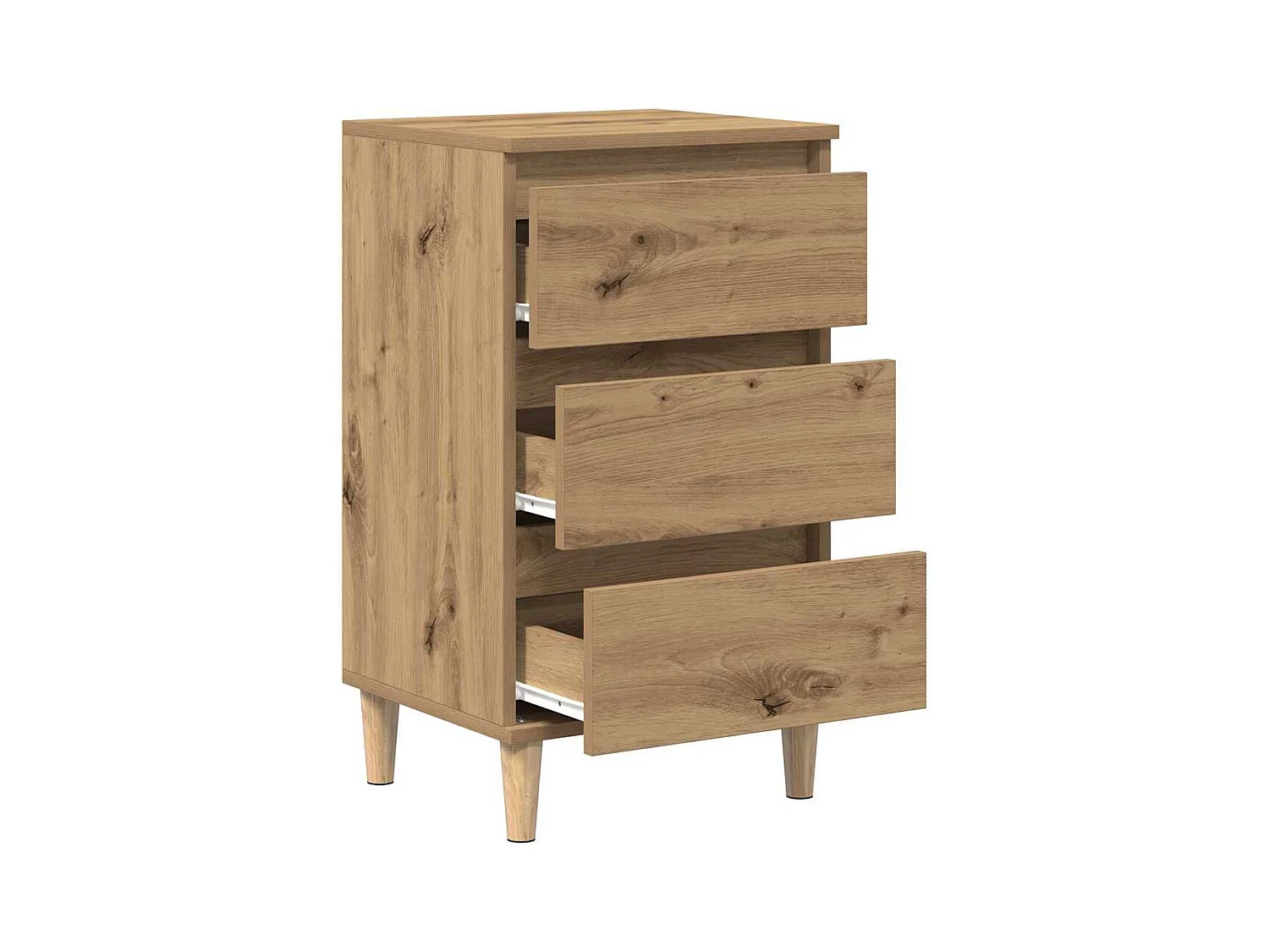 Table de chevet en chêne d'artisanat 40x35x70 cm en bois d'ingénierie