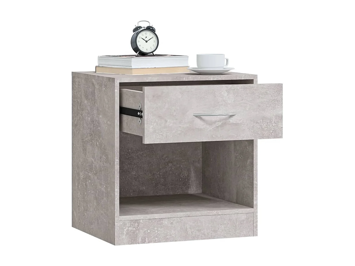 Comodini 2 pezzi con cassetto grigio cemento