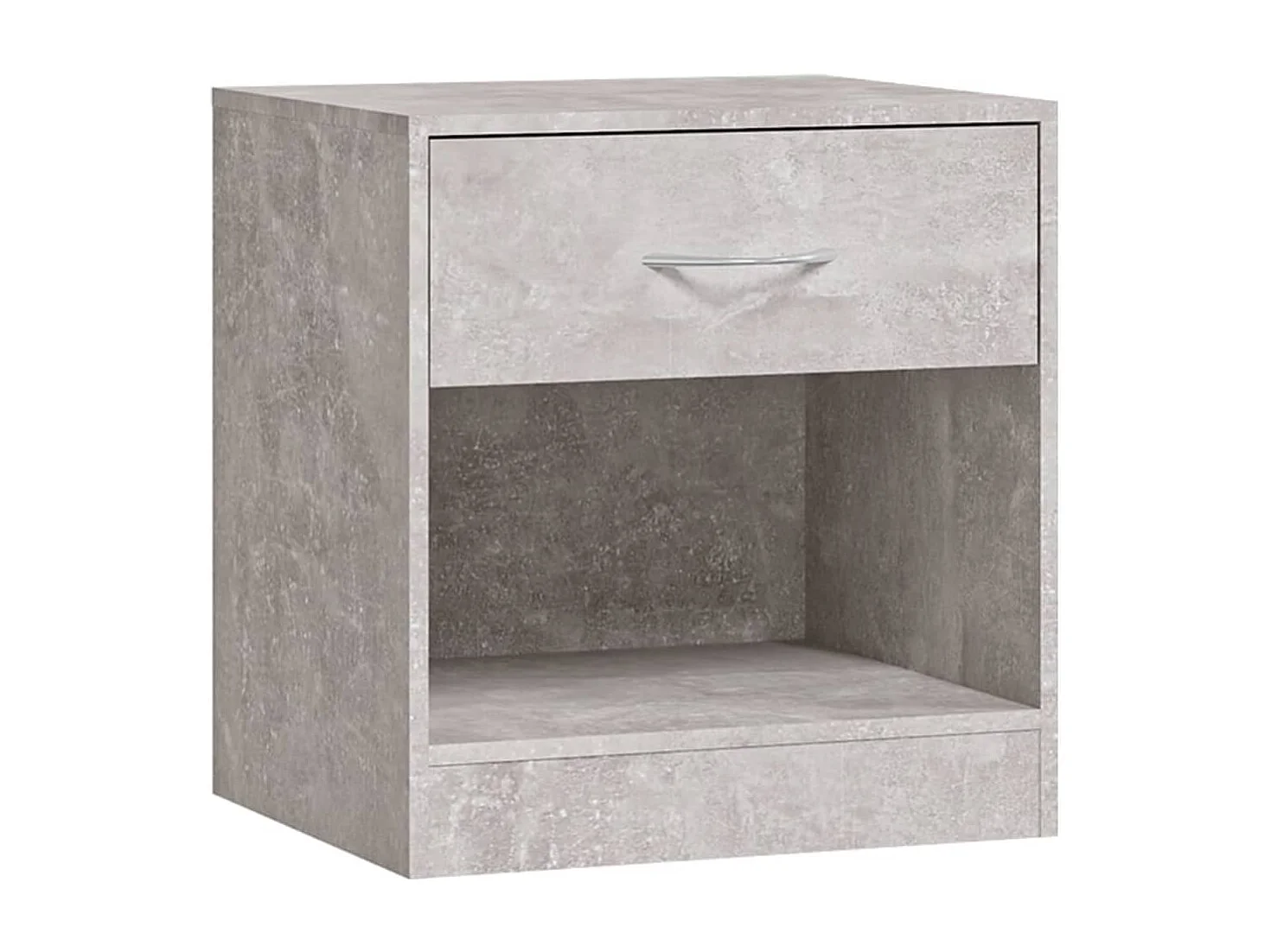 Comodini 2 pezzi con cassetto grigio cemento