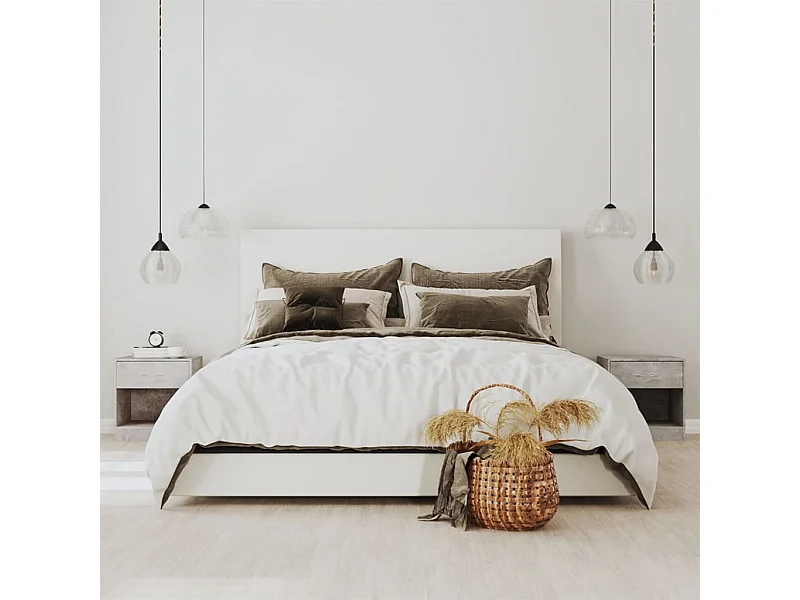 Comodini 2 pezzi con cassetto grigio cemento