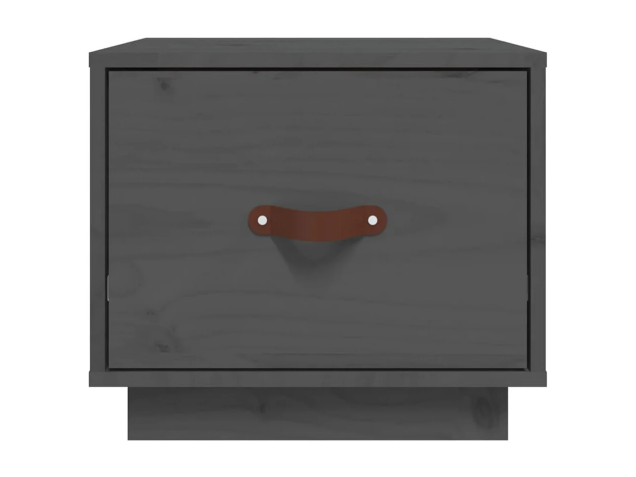 Comodino Grigio 40x34x35 cm Legno massello di pino